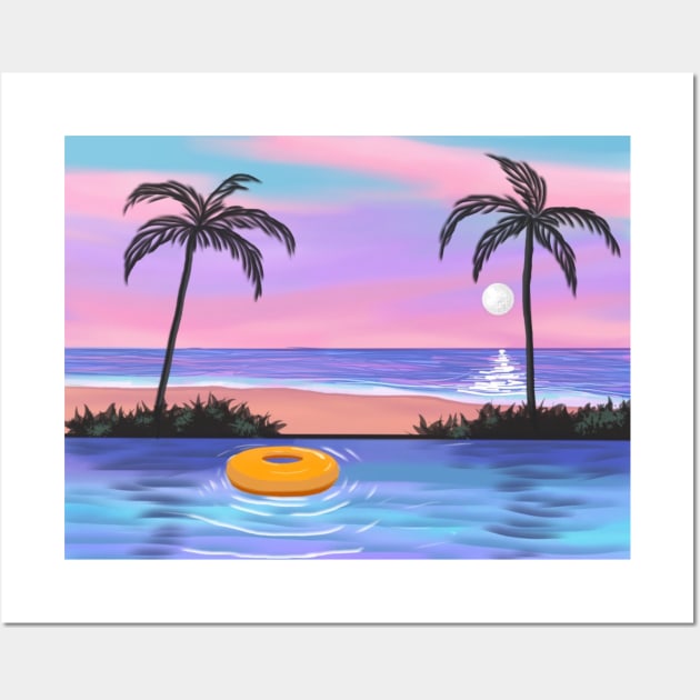 Pool Sunset Wall Art by emmawtj